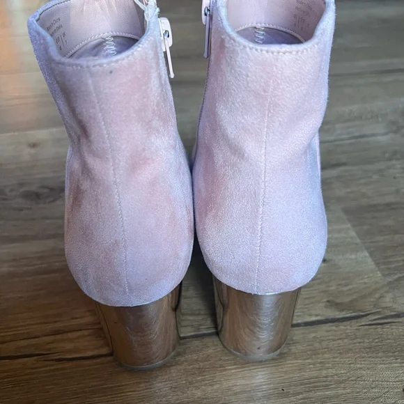 Aldo Pink and Metallic Ankle Boots Block Heel size 9 - Picture 6 of 9